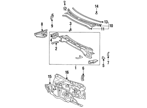 1994 Toyota Celica Cowl Diagram