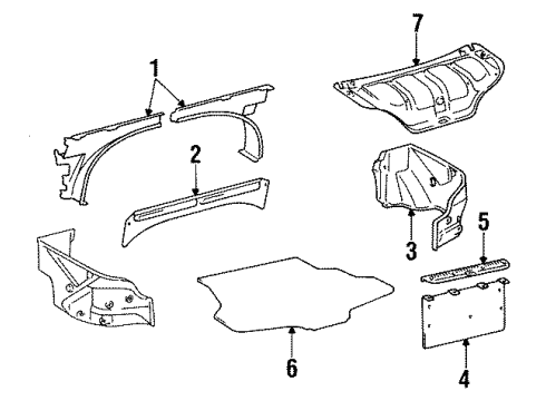 1994 Toyota Paseo Board, Room Partition, RH Diagram for 64271-16050-22