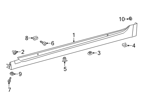 2022 Toyota Corolla Exterior Trim - Pillars Diagram