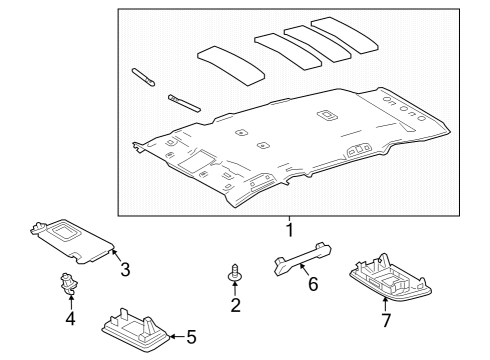 2022 Toyota Corolla Cross Interior Trim - Roof Diagram 1 - Thumbnail