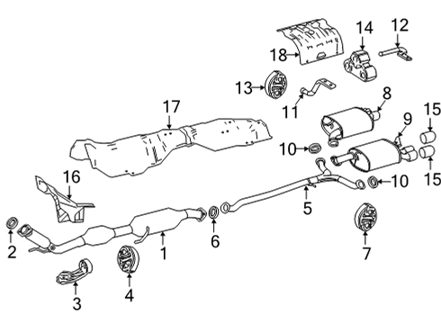 2020 Toyota Camry Exhaust Components Diagram 4 - Thumbnail