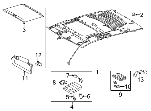 2021 Toyota Tundra Headliner Diagram 1 - Thumbnail