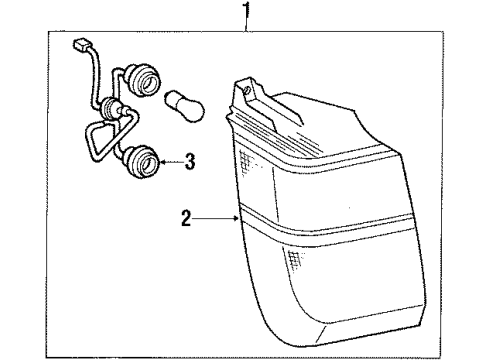 1991 Toyota Camry Socket & Wire Sub-Assy, Rear Combination Lamp, LH Diagram for 81555-32160