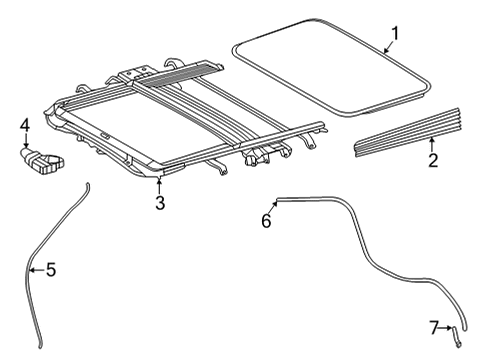 2023 Toyota Highlander Glass Sub-Assembly, SLID Diagram for 63201-0E140