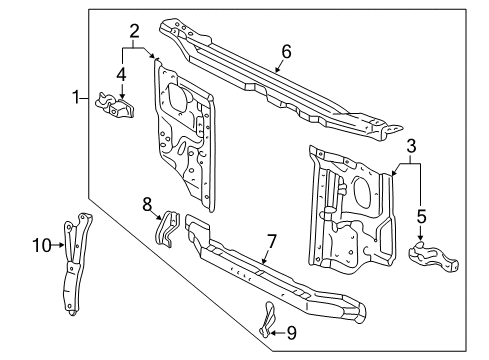 1999 Toyota Tacoma Radiator Support Diagram