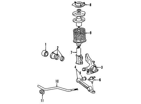 1984 Toyota Tercel Front Suspension Components, Lower Control Arm Diagram 1 - Thumbnail