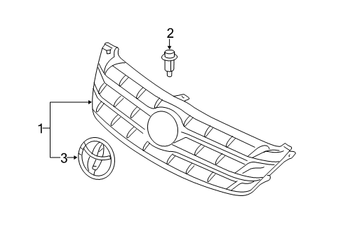 2009 Toyota Avalon Radiator Grille Sub-Assembly Diagram for 53101-07050