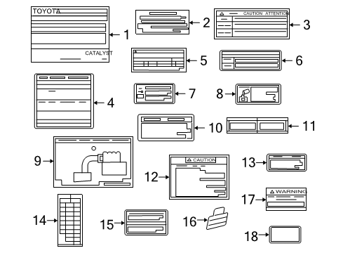 2005 Toyota MR2 Spyder Plate, Emission Control Information Diagram for 11298-22105