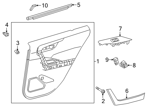 2022 Toyota RAV4 Interior Trim - Rear Door Diagram