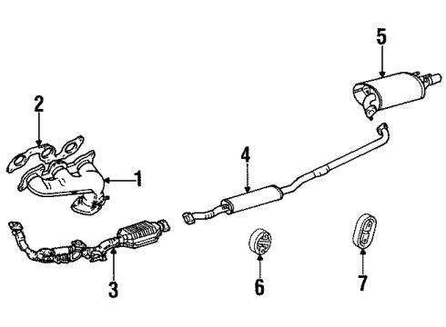 1997 Toyota Avalon Exhaust Components Diagram