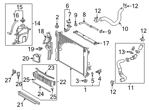 2019 Toyota Camry Guide, Radiator Air Diagram for 16595-F0010