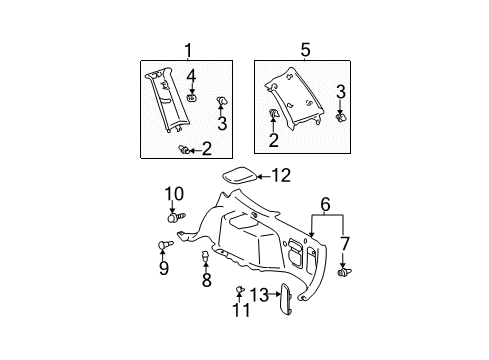 2006 Toyota Highlander Interior Trim - Quarter Panels Diagram 1 - Thumbnail