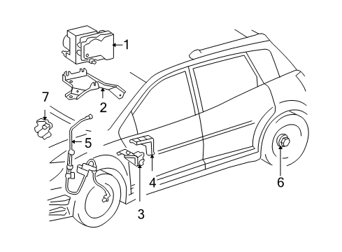 2003 Toyota Matrix Anti-Lock Brakes Diagram 1 - Thumbnail