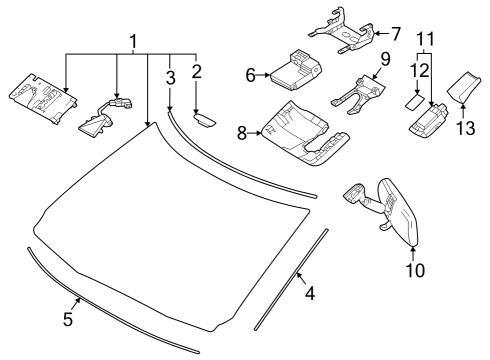 2023 Toyota Sequoia GLASS SUB-ASSY, WIND Diagram for 56101-0C240