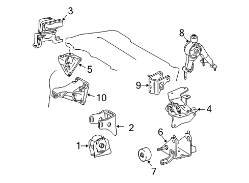 2013 Toyota Corolla INSULATOR, Engine Mounting, LH Diagram for 12372-22200