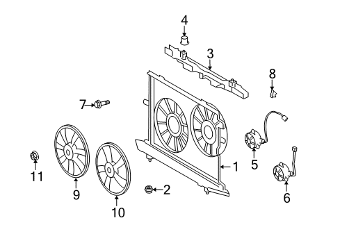 2011 Scion xB SHROUD, Fan Diagram for 16712-28090