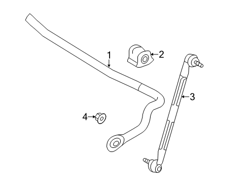 2015 Toyota Prius V Stabilizer Bar & Components - Front Diagram