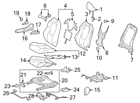 2023 Toyota GR Corolla COVER SUB-ASSY, FR S Diagram for 71071-1AN00-C2