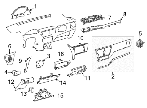 2017 Toyota Corolla Panel Sub-Assembly, Inst Diagram for 55403-02350-B1