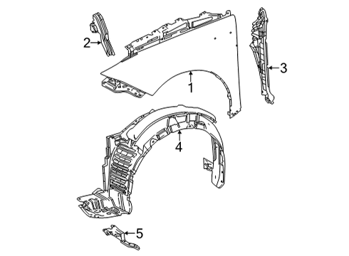 2020 Toyota Mirai Fender Sub-Assembly, Front Diagram for 53801-62020