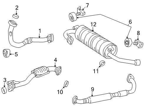 1998 Toyota RAV4 Exhaust Components Diagram