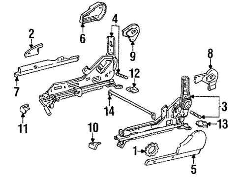 1992 Toyota Cressida Seats & Track Components Diagram 1 - Thumbnail