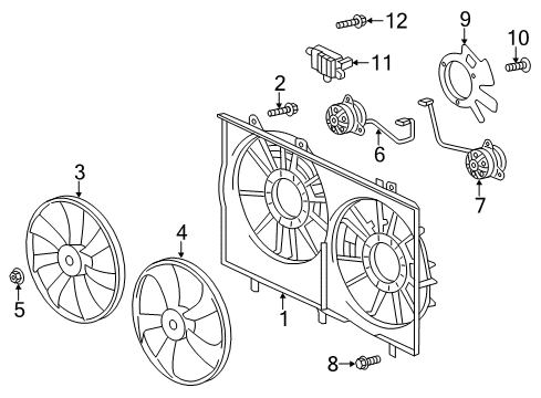 2012 Toyota Sienna Insulator, Cooling Fan Motor Diagram for 16366-0V100