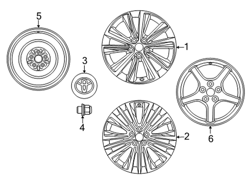 2022 Toyota Venza Wheel, Disc Chrome P Diagram for 4261A-48290