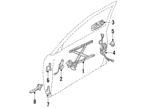 1989 Toyota Cressida Check Assy, Front Door Diagram for 68610-22040