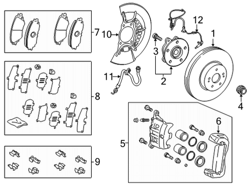 2022 Toyota Sienna Front Brakes Diagram