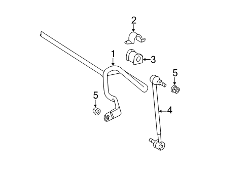 2008 Toyota Camry Stabilizer Bar & Components - Front Diagram