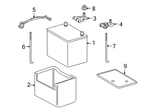 2011 Toyota Sequoia Bolt, Battery Clamp Diagram for 74451-0C020