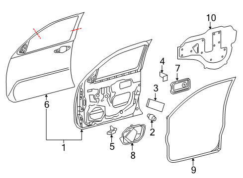 2021 Toyota Tacoma Cover, Front Door Service Hole Diagram for 67832-04050