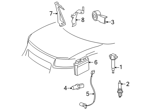 2014 Scion xB Ignition Coil Assembly Diagram for 90919-02260