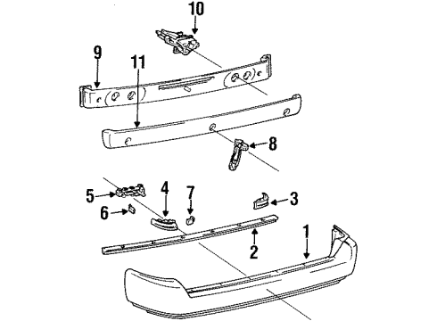 1995 Toyota Corolla Rear Bumper Diagram 2 - Thumbnail