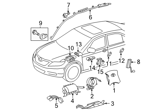 2008 Toyota Camry Air Bag Components Diagram