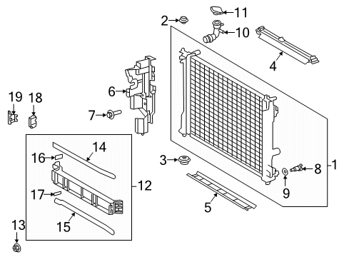 2020 Toyota RAV4 Radiator & Components Diagram 1 - Thumbnail