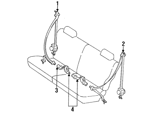 1997 Toyota Land Cruiser Belt Assy, Front Seat Outer, RH GRAY Diagram for 73210-60350-B0