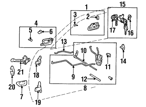 1997 Toyota Avalon Handle Sub-Assembly, Doo Diagram for 69206-07010-C0