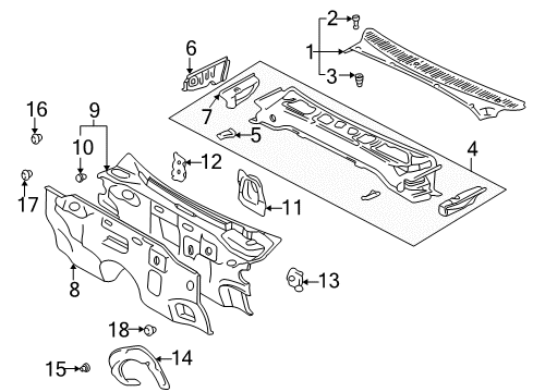 1999 Toyota 4Runner Cowl Diagram