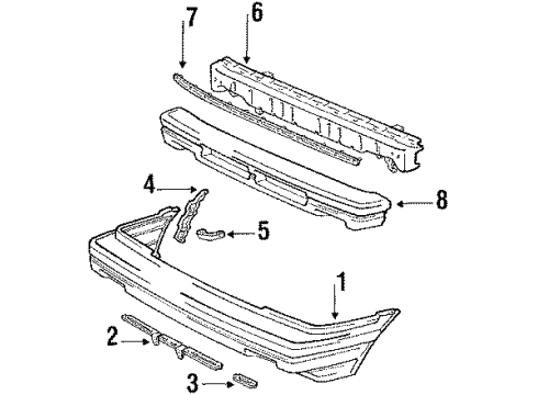 1988 Toyota Tercel Reinforcement Sub-Assembly, Front Bumper Diagram for 52021-16040