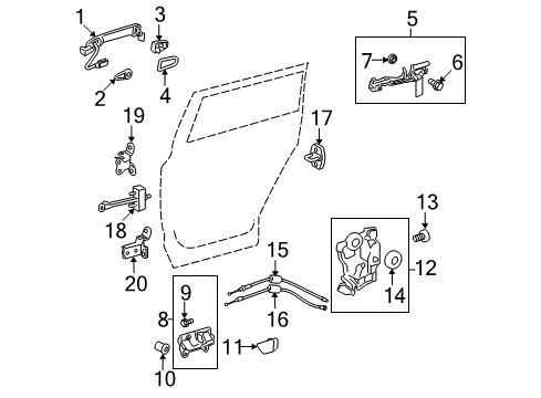 2012 Toyota Highlander Handle, Outside, Dark Blue, Outer Diagram for 69210-0E070-J2