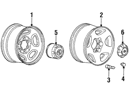 1997 Toyota Land Cruiser Front Wheel Hub Ornament Sub-Assembly Diagram for 42603-60202