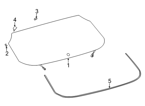 2021 Toyota Venza Glass - Lift Gate Diagram