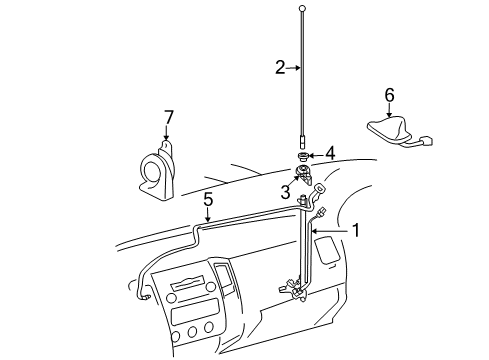 2015 Toyota Tacoma Antenna & Radio, Horn Diagram