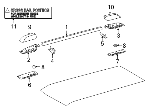 2020 Toyota 4Runner Bar, Roof Carrier, L Diagram for 63448-35050