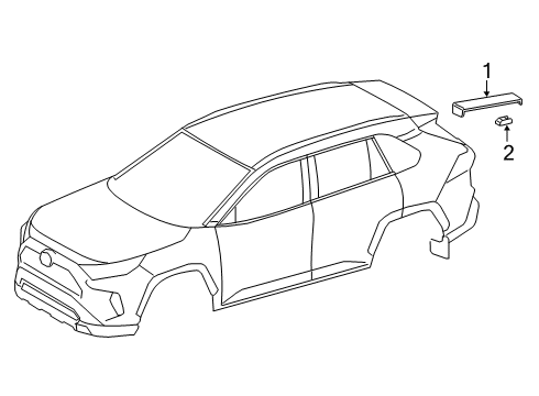 2019 Toyota RAV4 Exterior Trim - Roof Diagram