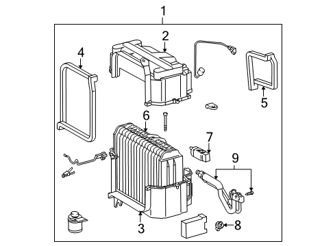 1997 Toyota Tacoma A/C Evaporator Components Diagram