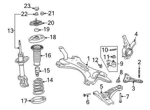 2006 Scion tC Nut Diagram for 90178-10026