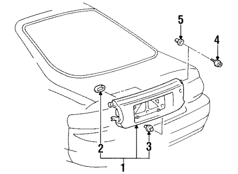 1999 Toyota Celica Exterior Trim - Rear Body Diagram 2 - Thumbnail